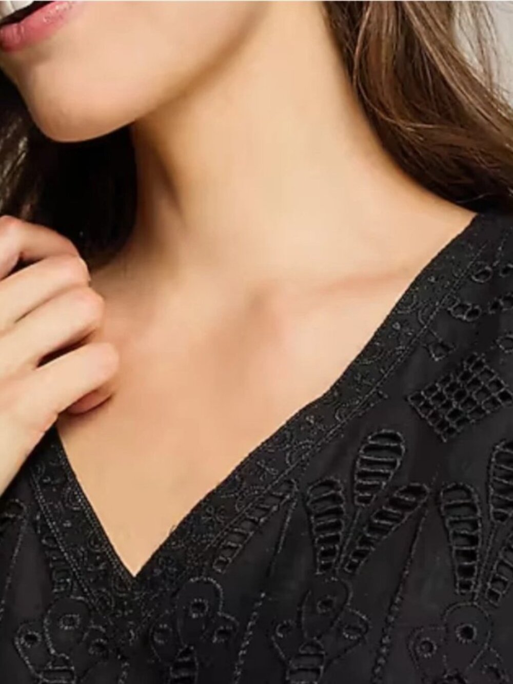 J. Jill Black Eyelet Midi Swing Dress - Picture 16 of 16